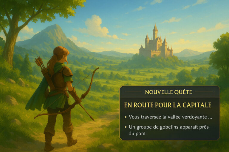 LitRPG Image d'une archère dans un monde de jeu video