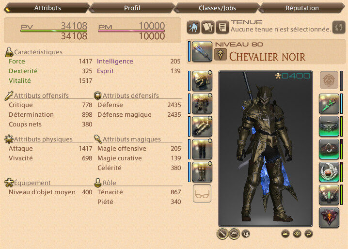 Image du HUD de Final fantasy 14